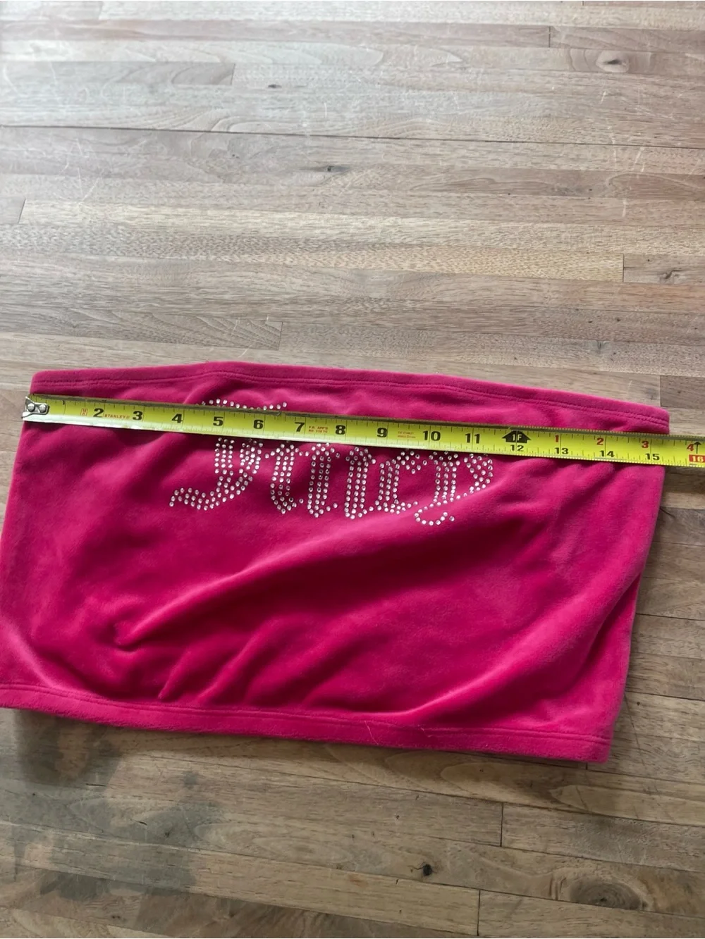 Juicy Couture Fuchsia Rhinestone Logo Bandeau Tube Top | Women’s Medium | Y2K - Picture 5 of 7